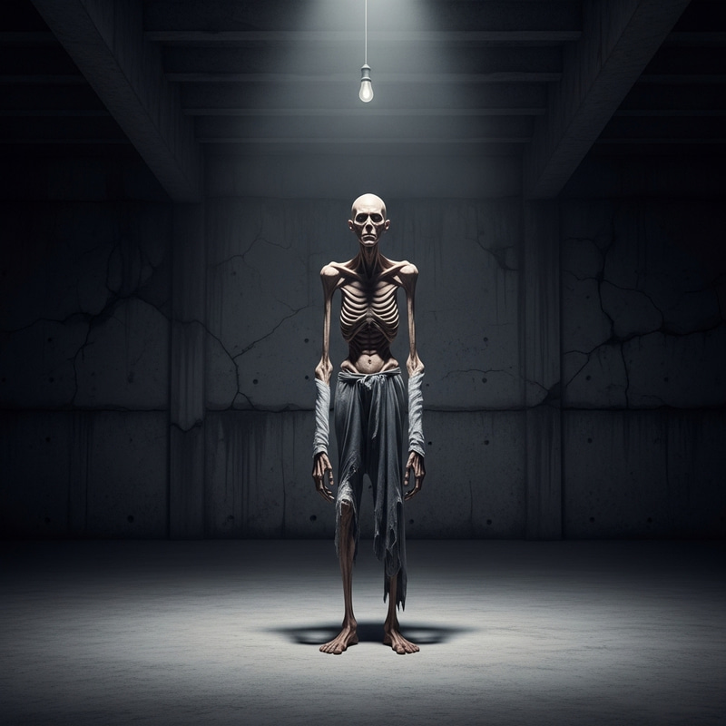 Exaggeratedly Skinny Figure Sculpture - Incredibly Thin