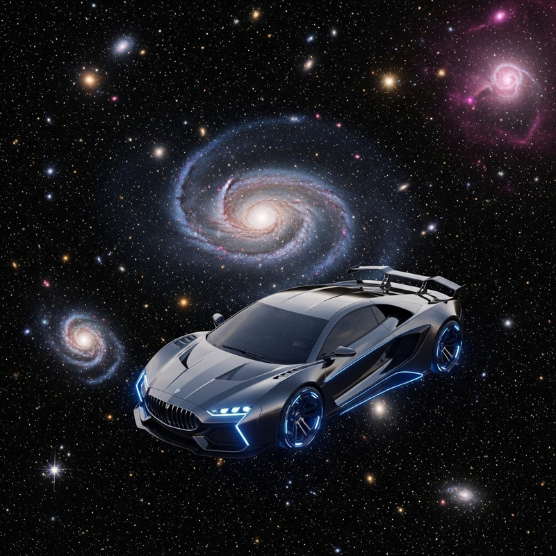 Sport Car in Space - Futuristic Adventure Sport Car in Space - Futuristic Adventure