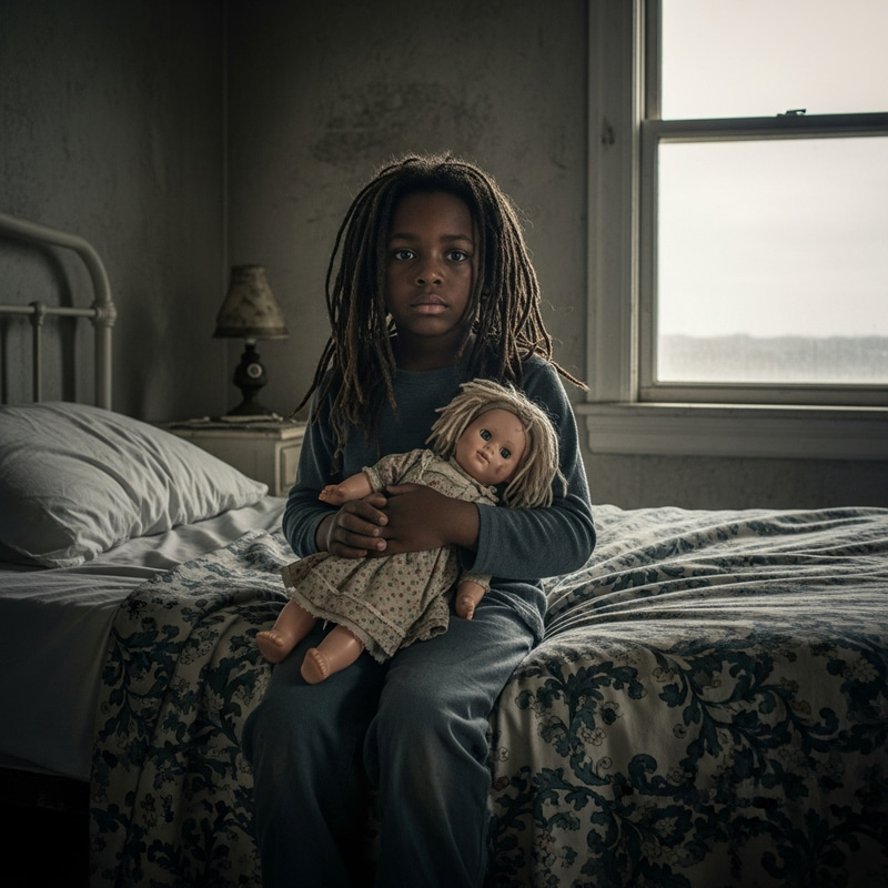 Eerie African American Girl in Haunted Lighthouse Bedroom Eerie African American Girl in Haunted Lighthouse Bedroom
