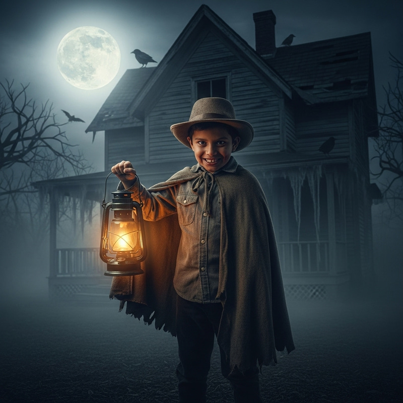 Scary Boy in Abandoned Costume Scary Boy in Abandoned Costume