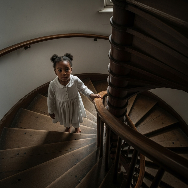 Black Girl Ghost Ascending Spiral Staircase Black Girl Ghost Ascending Spiral Staircase