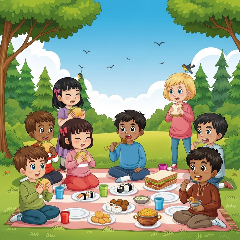 Cultural Kids Picnic: Diverse Food Delights | Joyful Gathering