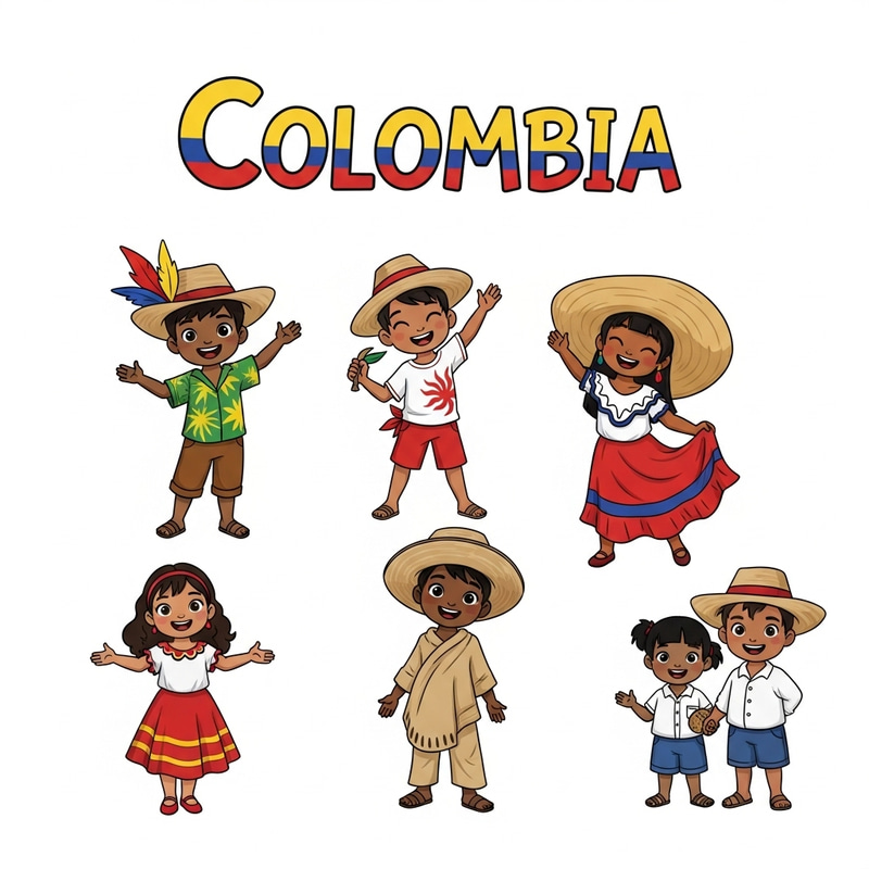 Colombian Children Illustrations in Disney Style: Regional Diversity Colombian Children Illustrations in Disney Style: Regional Diversity