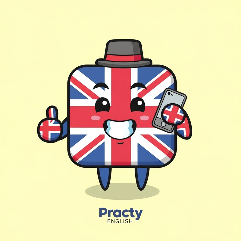Friendly British Flag Cartoon for English Practice Friendly British Flag Cartoon for English Practice