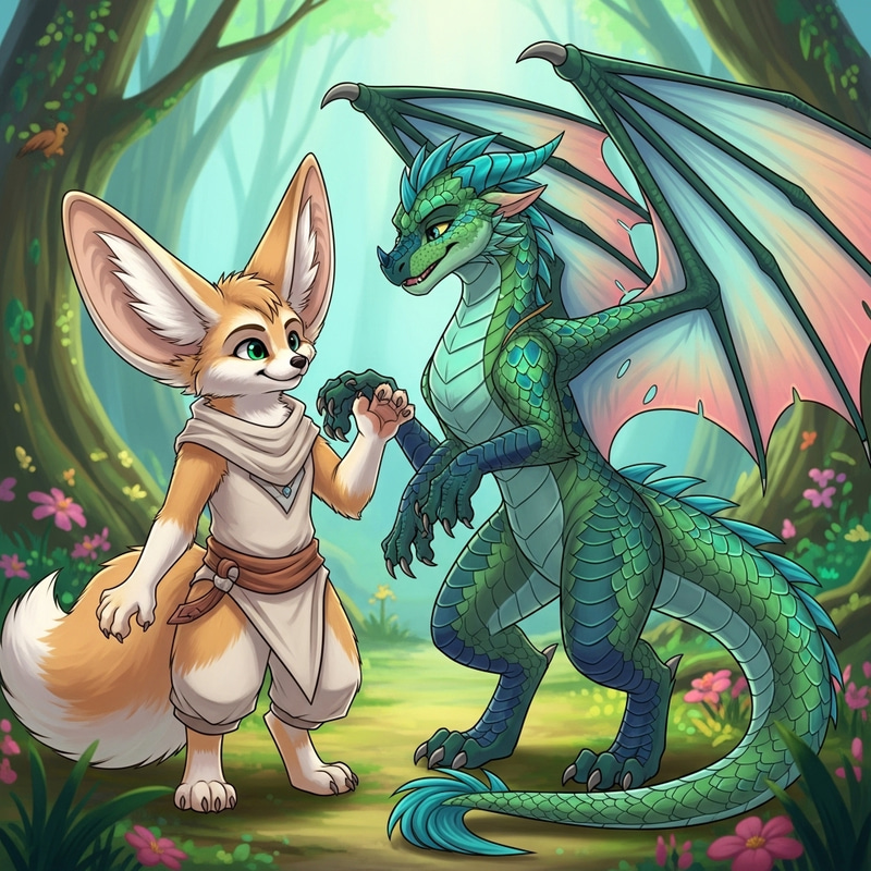 Fennec Fox and Dragon Furry: A Magical Duo Fennec Fox and Dragon Furry: A Magical Duo