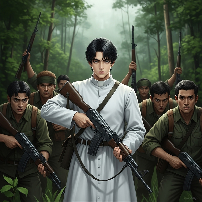 Determined Priest Leading Rebels to Save Forest