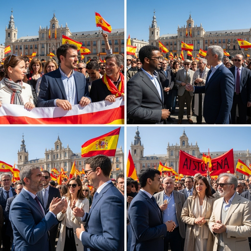 Transition to Democracy in Spain with Diverse Crowds | Symbolism of Hope, Unity, and Anticipation