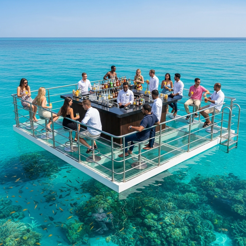 Glass Bottom Floating Bar | Experience Aquatic Delights