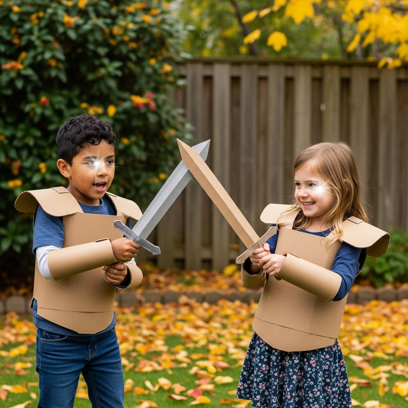 Playful Children's War: Innocent Youthful Fun - Boy and Girl Pretend Battle Playful Children's War: Innocent Youthful Fun - Boy and Girl Pretend Battle