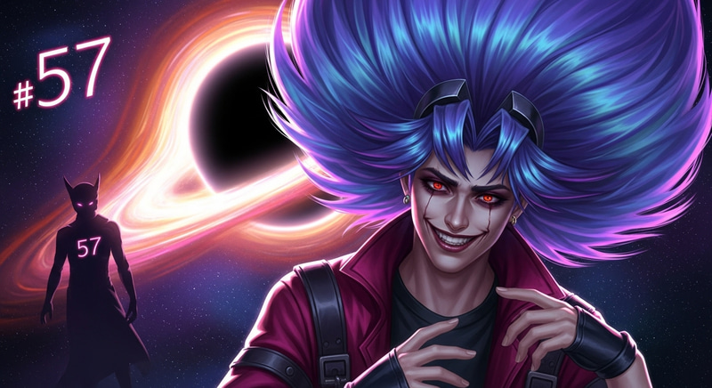 Galactic Anti-Hero with Blue-Purple Hair | Villain Art