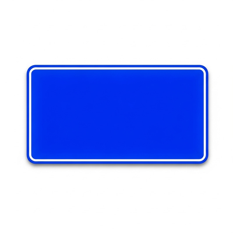 Vibrant Blue Sign on White Background Vibrant Blue Sign on White Background