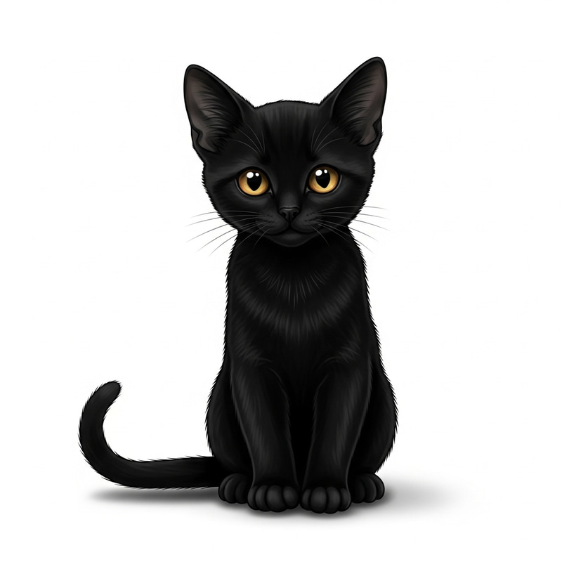 Adorable Black Kitten with Glossy Coat | Calm and Confident Adorable Black Kitten with Glossy Coat | Calm and Confident