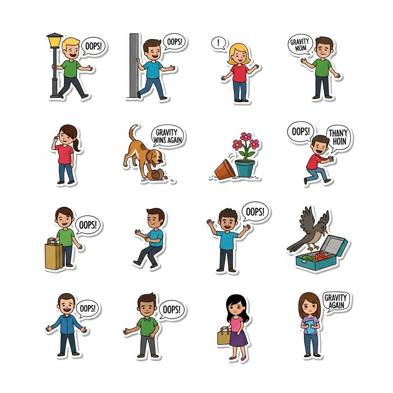 Funny Blunders Stickers: Creative & Diverse Collection