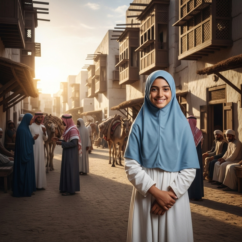 Girl in Hijab at Mecca and Medina