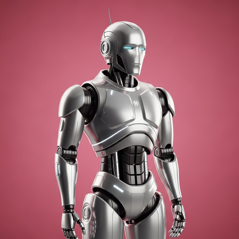 Cool and Futuristic Robot on Pink Background | Unique Design Cool and Futuristic Robot on Pink Background | Unique Design