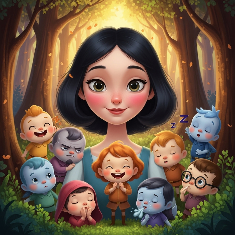 Snow White and the Seven Dwarfs Fairytale Scene