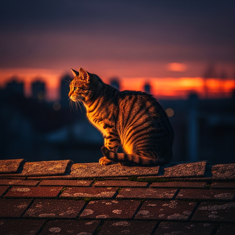 Cat on Roof: Enjoy the Purr-fect View Cat on Roof: Enjoy the Purr-fect View