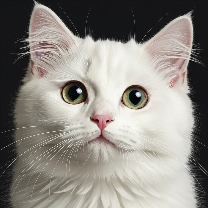 Intricate Fluffy White Cat Portrait | Hyper-Realistic Detail Intricate Fluffy White Cat Portrait | Hyper-Realistic Detail