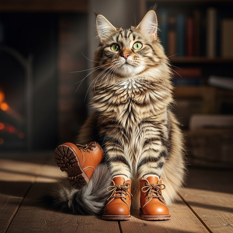 Cat in Boots - Stylish Feline Footwear