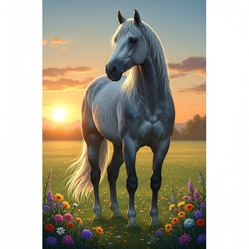 Majestic Horse in Beautiful Meadow Majestic Horse in Beautiful Meadow