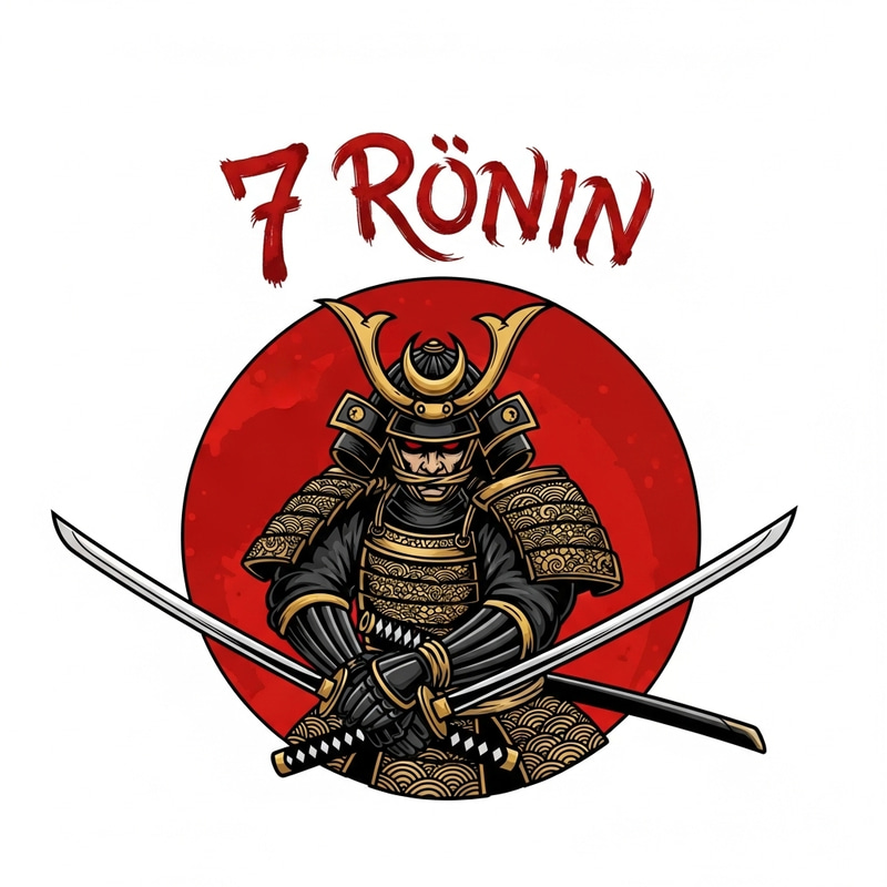Prepare for Epic Battle with Samurai | 7 Rōnin Logo Design Prepare for Epic Battle with Samurai | 7 Rōnin Logo Design