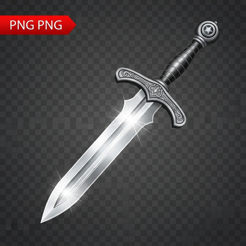 Detailed Sword Icon with Transparent Background Detailed Sword Icon with Transparent Background