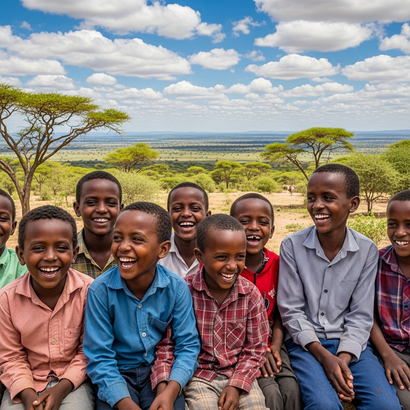 Heartwarming Scene of Somali Boys Laughing Together