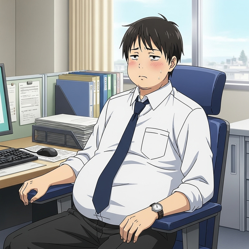Handsome Male Office Worker Resting | Office Chair Scene Handsome Male Office Worker Resting | Office Chair Scene
