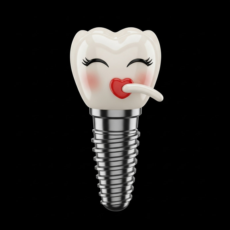 Charming Dental Implant in Seductive Pose | Unique Artwork