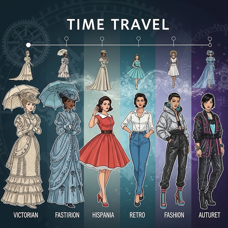 Fashion Evolution: Vintage, Retro, Futuristic Time Travel Trends