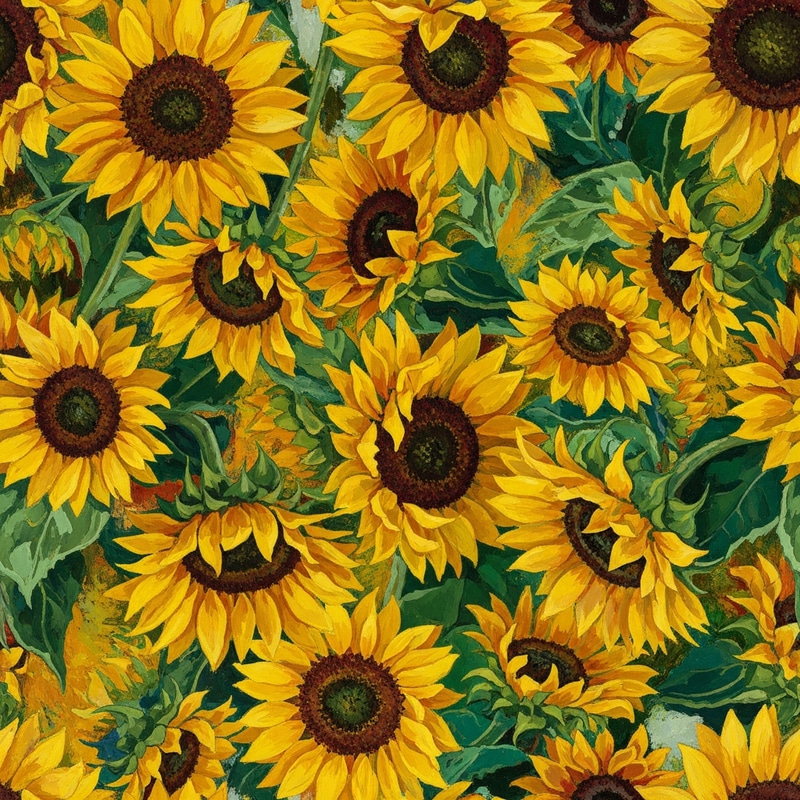 Vibrant Abstract Sunflowers Art
