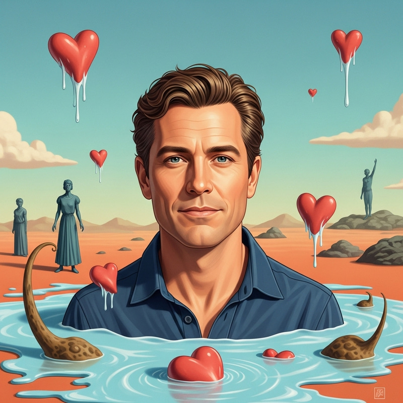 Surreal Fatherly Figure in Dali-inspired Dream