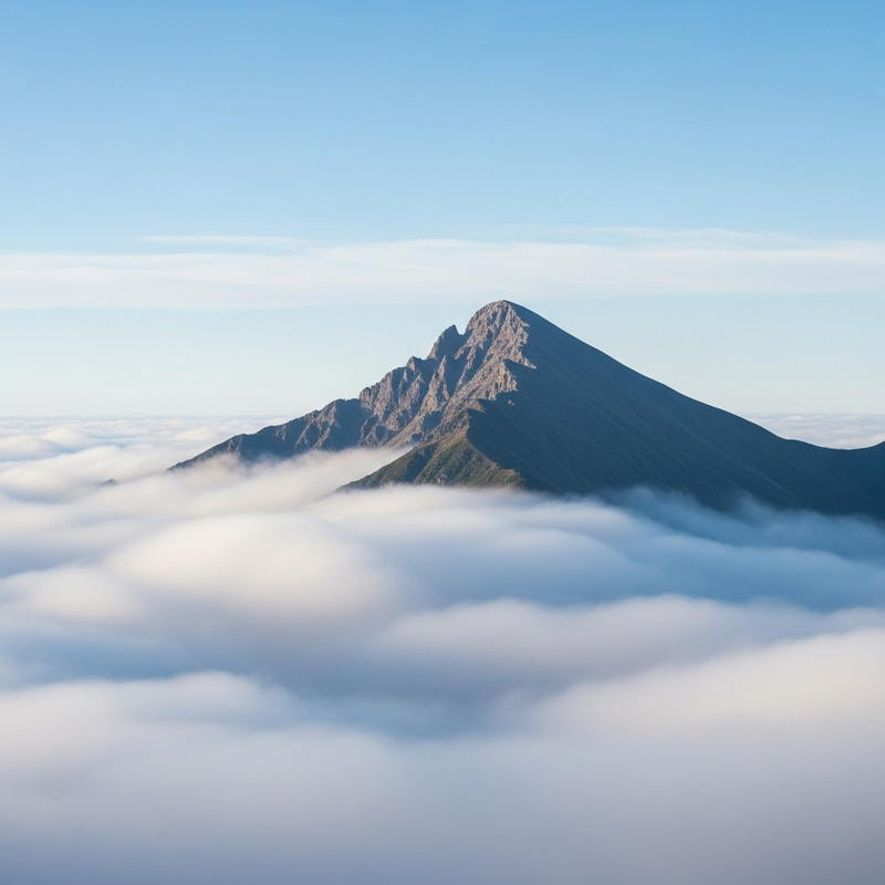 Serene Mountain in Clouds Serene Mountain in Clouds