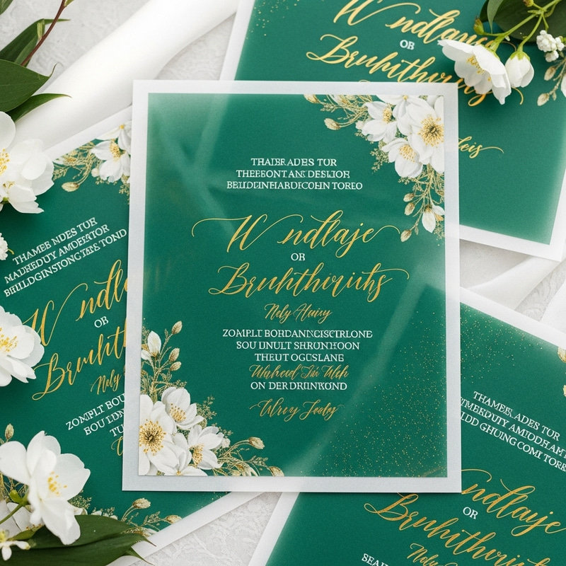 Emerald Green Wedding Invitations - Luxurious Design Emerald Green Wedding Invitations - Luxurious Design
