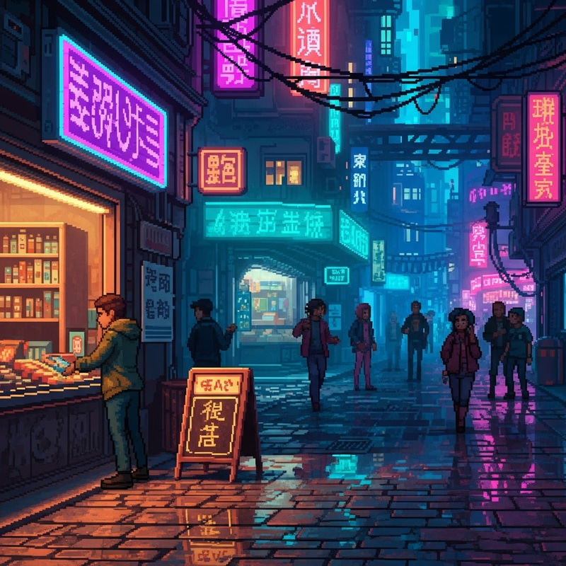 Pixel Art Cyberpunk City: Neon Nights & Stories Pixel Art Cyberpunk City: Neon Nights & Stories