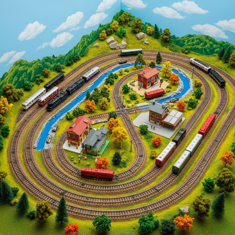 Imaginative N Scale Train Layout | Vibrant & Detailed Miniature World Imaginative N Scale Train Layout | Vibrant & Detailed Miniature World