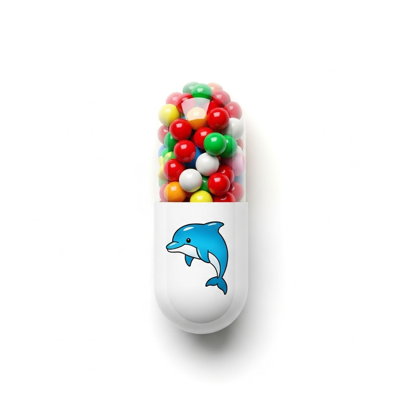 Colorful Empty Capsule with Dolphin Design Colorful Empty Capsule with Dolphin Design