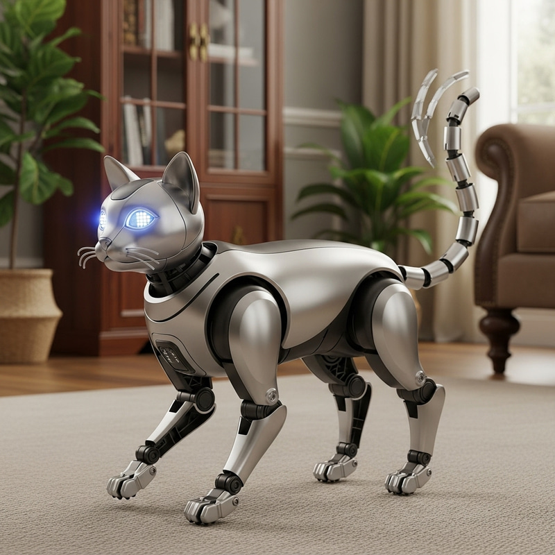 Robotic Cat: Lifelike LED-Eyed Feline Robotic Cat: Lifelike LED-Eyed Feline