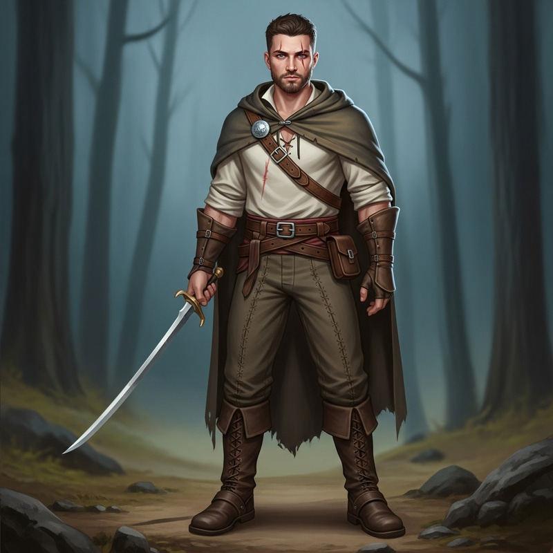 Mysterious Male Hunter with Blue Eyes | Fantasy Outlaw Mysterious Male Hunter with Blue Eyes | Fantasy Outlaw
