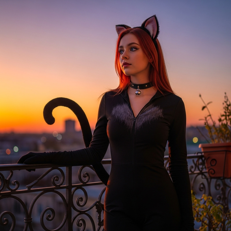 16 Year Old Girl Cat Costume Red Hair Blue Eyes 16 Year Old Girl Cat Costume Red Hair Blue Eyes