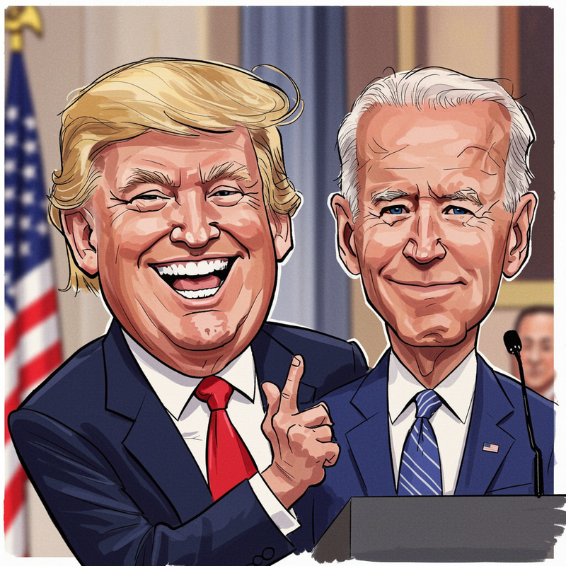 Trump and Biden Caricature Art
