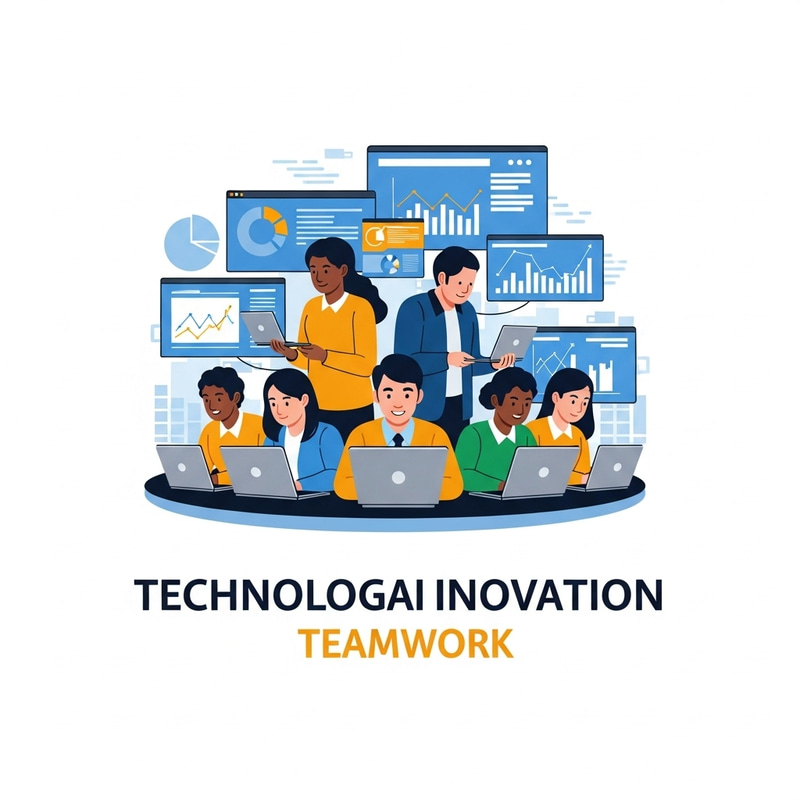 Diverse Team Collaboration Logo | Tech Innovation