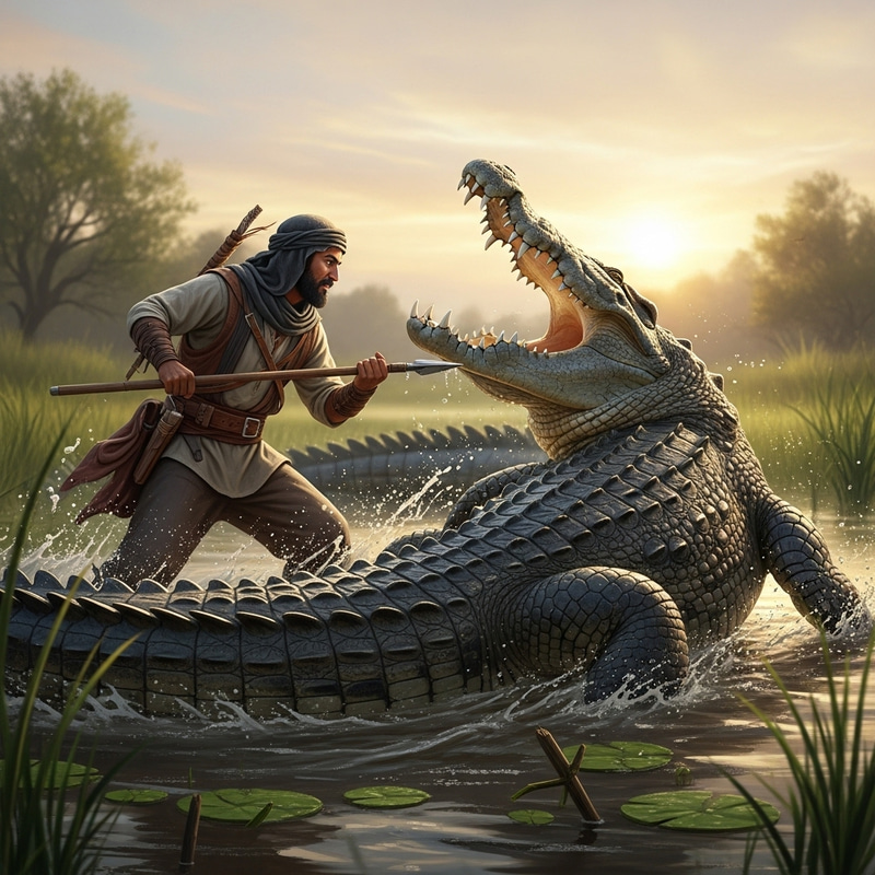 Man Fights Crocodile in Epic Battle Man Fights Crocodile in Epic Battle
