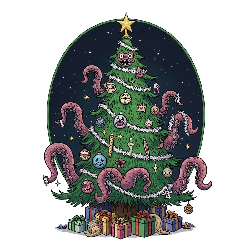 Crazy Monster Christmas Tree - Quirky Holiday Decor Crazy Monster Christmas Tree - Quirky Holiday Decor