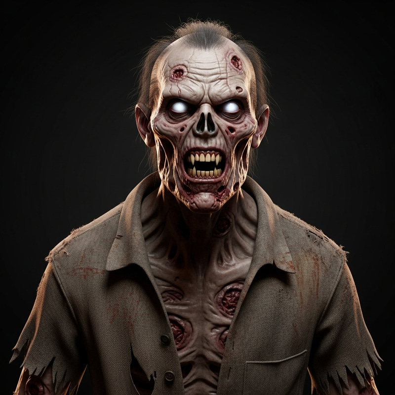 Scary Zombie 3D Model with Realistic Features Scary Zombie 3D Model with Realistic Features
