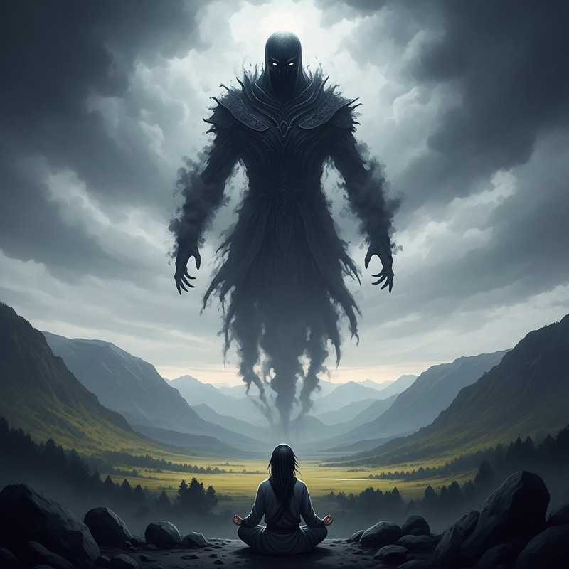 Dark Cloud Entity Descends Over Tranquil Valley Dark Cloud Entity Descends Over Tranquil Valley