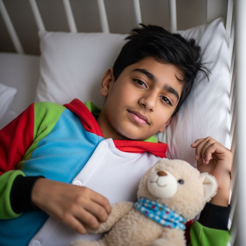 Dreamy Whimsical Portrait of a Boy in a Crib Dreamy Whimsical Portrait of a Boy in a Crib