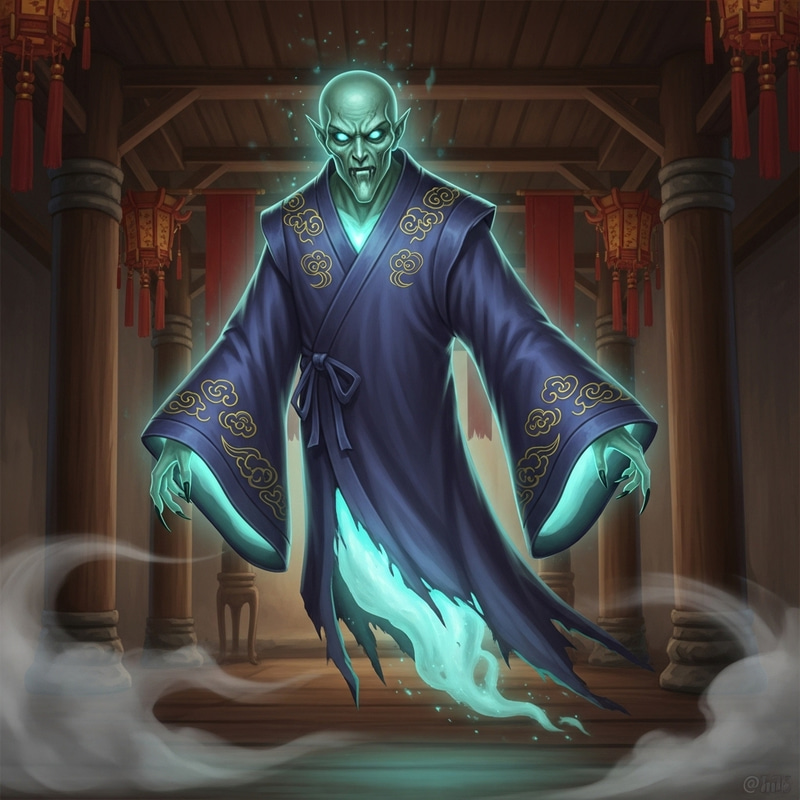 Ethereal Asian Folklore Ghost Illustration Ethereal Asian Folklore Ghost Illustration