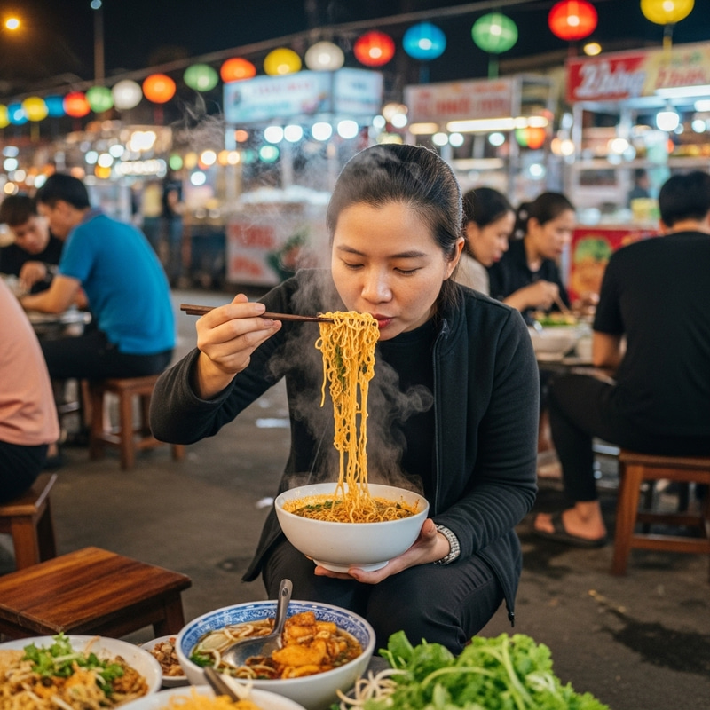 Delicious Spicy Noodles: Vietnamese Street Food