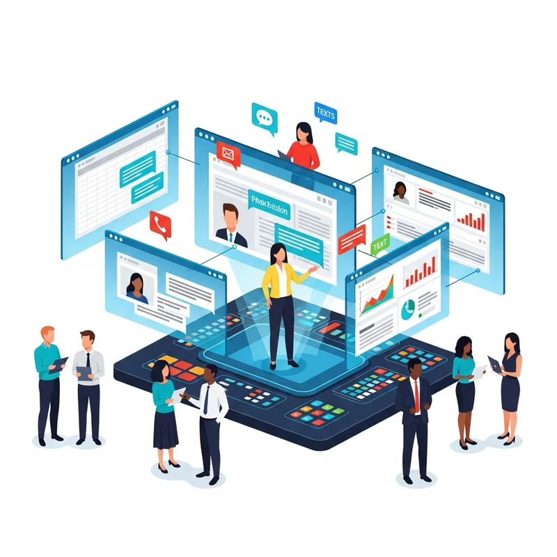 Futuristic Project Management Platform Illustration